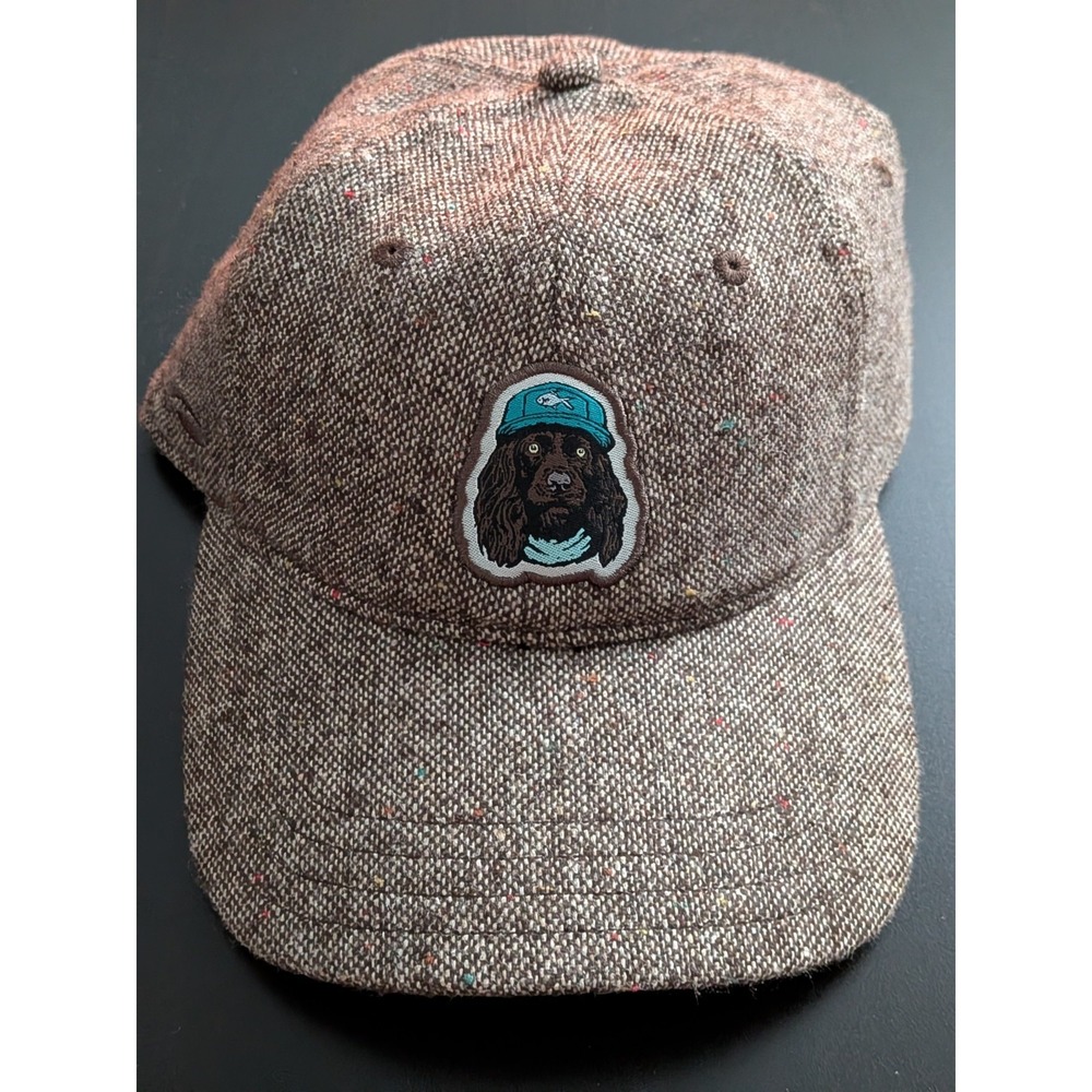 Pukka Hats Herringbone Brown Strapback Baseball Cap Dog Fisherman‎ Logo